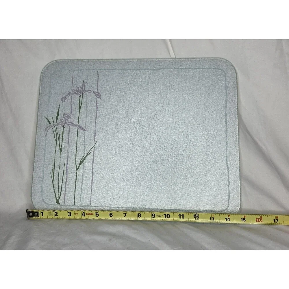 Corelle Shadow Iris Counter Saver 15x12 Tempered Glass Cutting Board Hot Plate